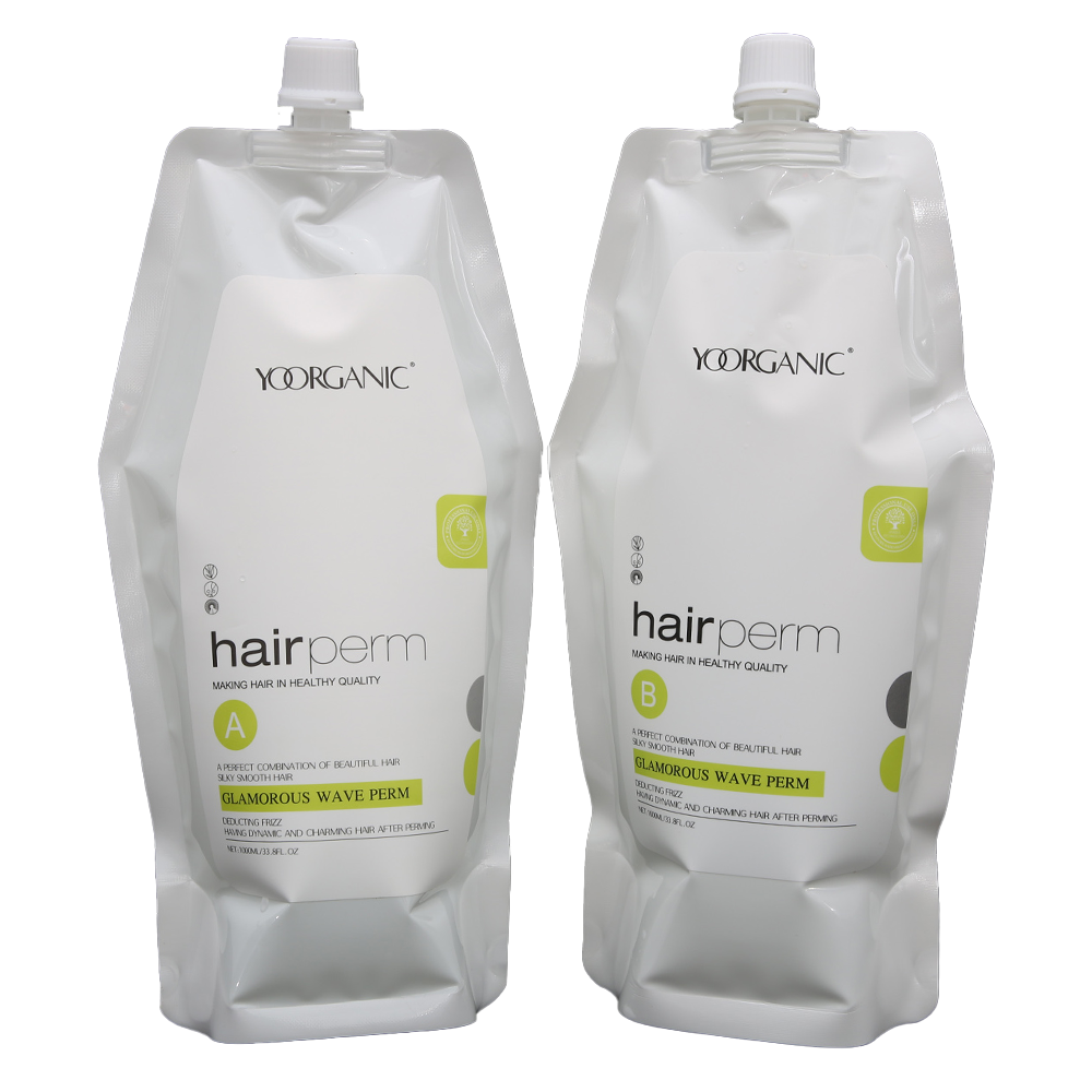 مواد فر دائم مو یورگانیک YOORGANIC مدل Glamorous Wave Perm دو مرحله‌ای A+B حجم 2×1000 میل