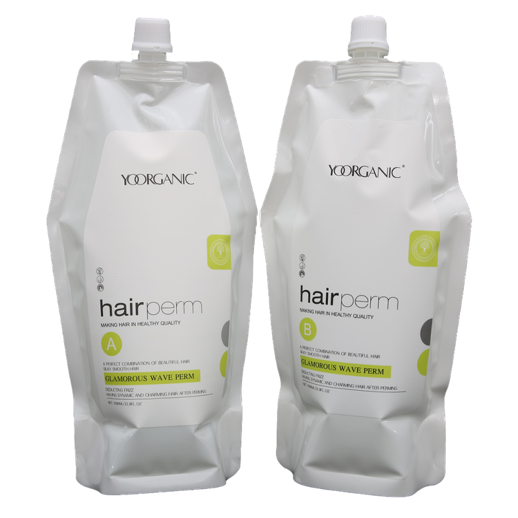 مواد فر دائم مو یورگانیک YOORGANIC مدل Glamorous Wave Perm دو مرحلهای A+B حجم 2×1000 میل